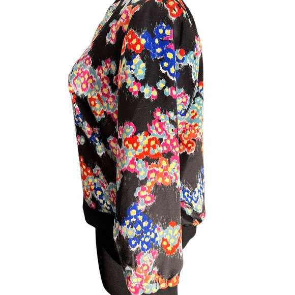 Jason Wu black bomber jacket with floral print. Size M. Pockets. Lined. - Picture 7 of 16